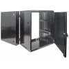 Intellinet 19 inch Network Cabinet - Wall Mount (Double Section Hinged Swing Out), 15U, 550mm Deep, Black, Assembled, Max 30kg, Swings out for access to back of cabinet when installed on wall, 19 inch,Usable Depth 425mm, Parts for wall installation not included