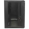 Intellinet 19 inch Network Cabinet - Wall Mount (Standard), 15U, 600mm Deep, Black, Flatpack, Max 60kg, Metal & Glass Door, Back Panel, Removeable Sides, Suitable also for use on desk or floor, Usable Depth 410mm, Parts for wall installation not included