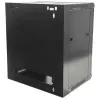 Intellinet 19 inch Network Cabinet - Wall Mount (Standard), 15U, 600mm Deep, Black, Flatpack, Max 60kg, Metal & Glass Door, Back Panel, Removeable Sides, Suitable also for use on desk or floor, Usable Depth 410mm, Parts for wall installation not included