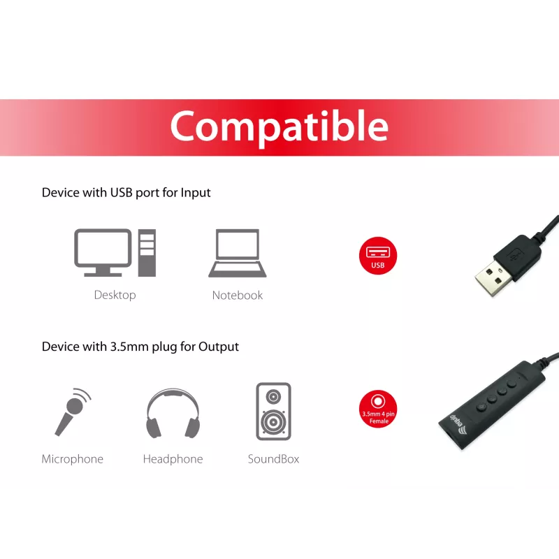Control adapter Equip USB Audio Cable adapter 245321