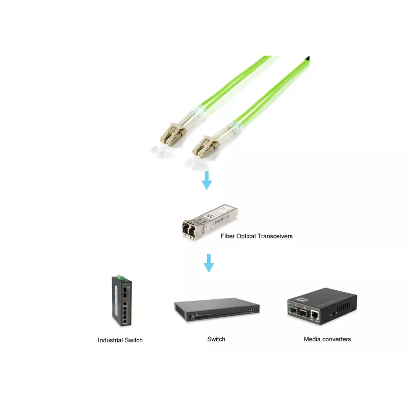 Fiber optic patch cable EQUIP LC–LC OM5 10 m, 50 µm core, full duplex