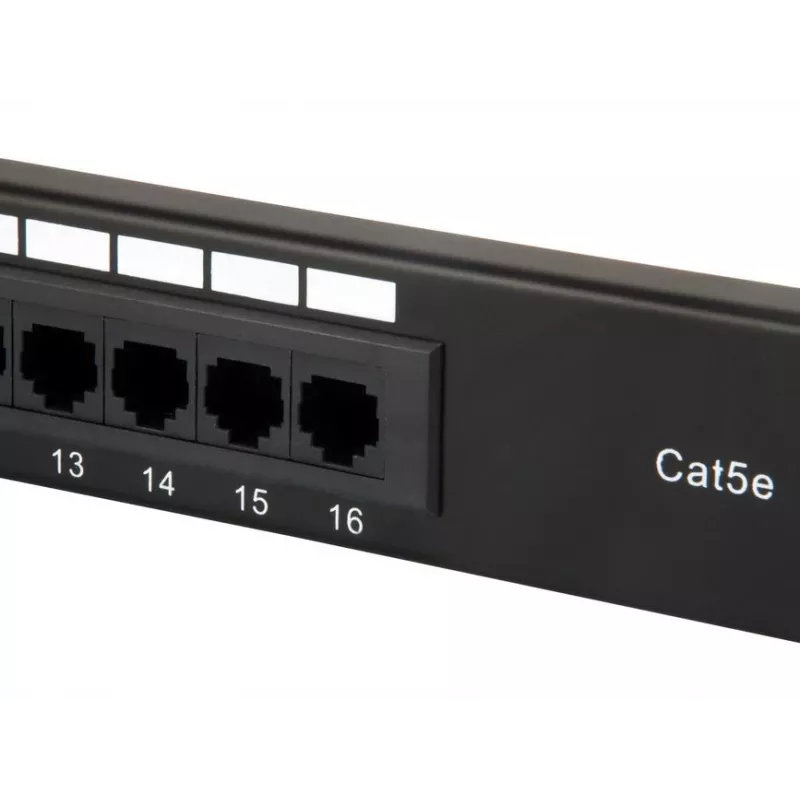 Equip 16-Port Cat.5e Unshielded Patch Panel, Black