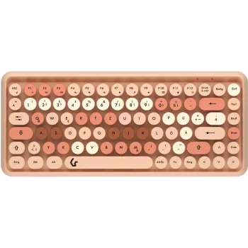 KeySonic KSKM-5200M-RF (DE) keyboard Mouse included Office RF Wireless QWERTZ German Beige, Brown, Pink