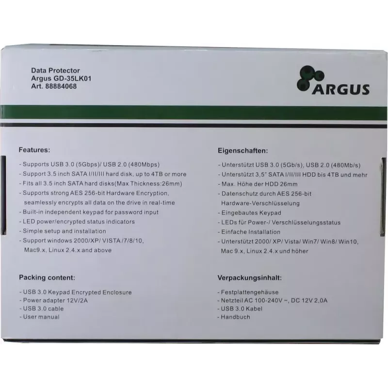 HDD enclosure Inter-Tech Argus GD-35LK01 Black 3.5 inch