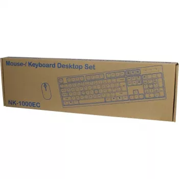 Keyboard Inter-Tech NK-1000EC Mouse included Office USB QWERTY Black