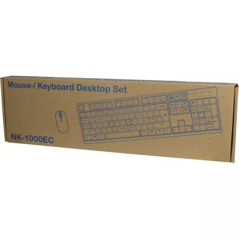 Keyboard Inter-Tech NK-1000EC Mouse included Office USB QWERTY Black