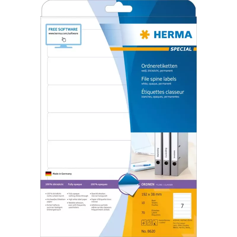 File spine labels HERMA A4 192x38 mm 70 pcs