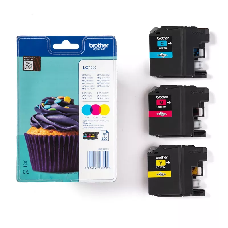 Brother LC123RBWBPDR ink cartridge 1 pc(s) Original Cyan, Magenta, Yellow