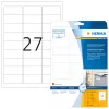 Inkjet labels HERMA A4 63.5x29.6 mm white film matt weatherproof 270 pcs
