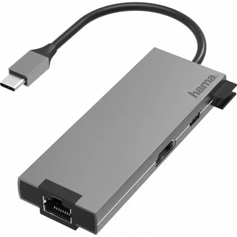 Hama 00200109 laptop dock/port replicator USB 3.2 Gen 1 (3.1 Gen 1) Type-C Grey