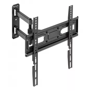 Manhattan Wall Mount for TV & Monitors (Full Motion), For screens 32 inch to 55 inch, VESA compatibility: all between 100x100mm to 400x400mm - check the dimensions of the four mounting holes on back of screen to ensure it fits, Max 35kg, Black, Bracket
