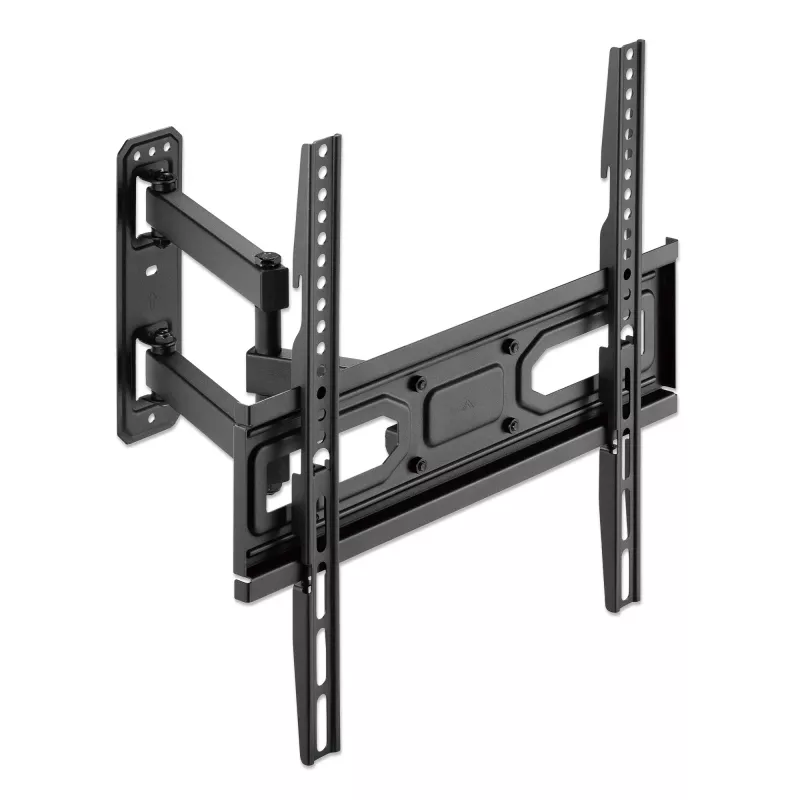 Manhattan Wall Mount for TV & Monitors (Full Motion), For screens 32 inch to 55 inch, VESA compatibility: all between 100x100mm to 400x400mm - check the dimensions of the four mounting holes on back of screen to ensure it fits, Max 35kg, Black, Bracket