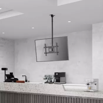 Manhattan Ceiling Mount for TV & Monitors, For screens: 37 inch to 65 inch, Adjustable height: 70-157 cm, VESA compatibility: all between 200x200 to 600x400mm - check the dimensions of the four mounting holes on back of screen to ensure it fits, Max 50kg, LFD, Bracket