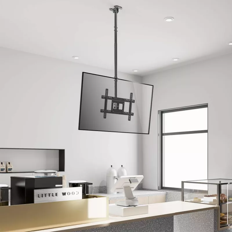 Manhattan Ceiling Mount for TV & Monitors, For screens: 37 inch to 65 inch, Adjustable height: 70-157 cm, VESA compatibility: all between 200x200 to 600x400mm - check the dimensions of the four mounting holes on back of screen to ensure it fits, Max 50kg, LFD, Bracket