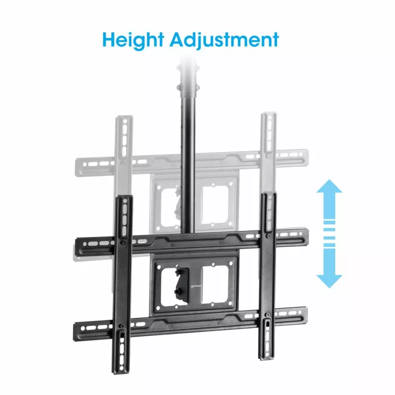 Manhattan Ceiling Mount for TV & Monitors, For screens: 37 inch to 65 inch, Adjustable height: 70-157 cm, VESA compatibility: all between 200x200 to 600x400mm - check the dimensions of the four mounting holes on back of screen to ensure it fits, Max 50kg, LFD, Bracket