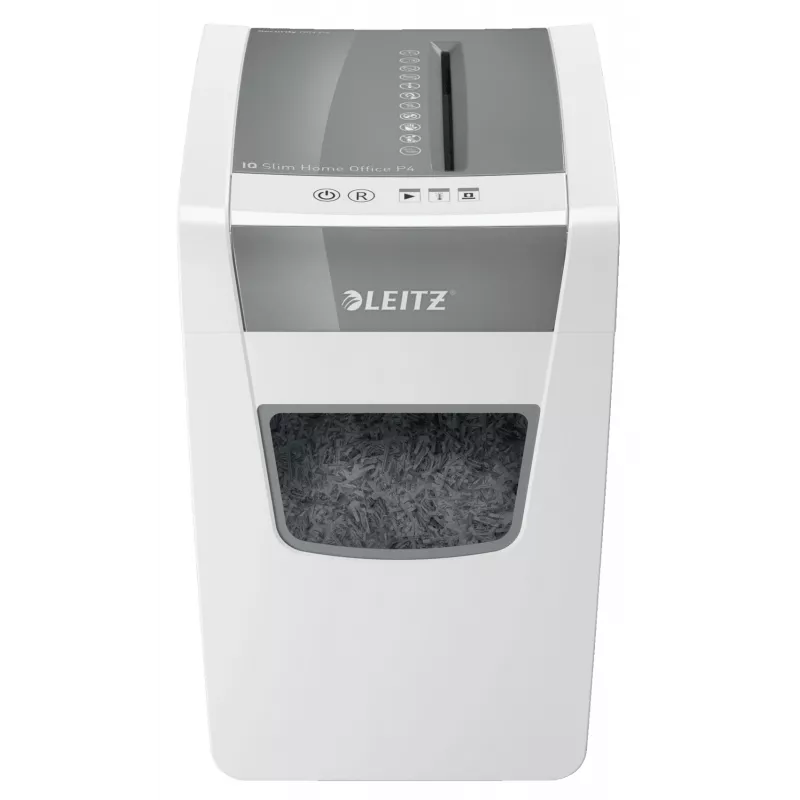 Leitz IQ Slim Home Office Paper Shredder P4, Cross shredding, 22 cm, 4 x 28 mm, 23 L, 225 sheets, 58 dB