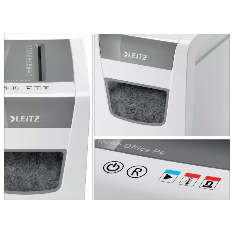 Leitz IQ Slim Home Office Paper Shredder P4, Cross shredding, 22 cm, 4 x 28 mm, 23 L, 225 sheets, 58 dB