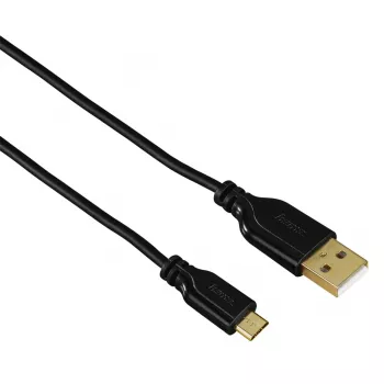 Hama 0.75m, USB2.0-A/USB2.0 Micro-B USB cable USB A Micro-USB B Black