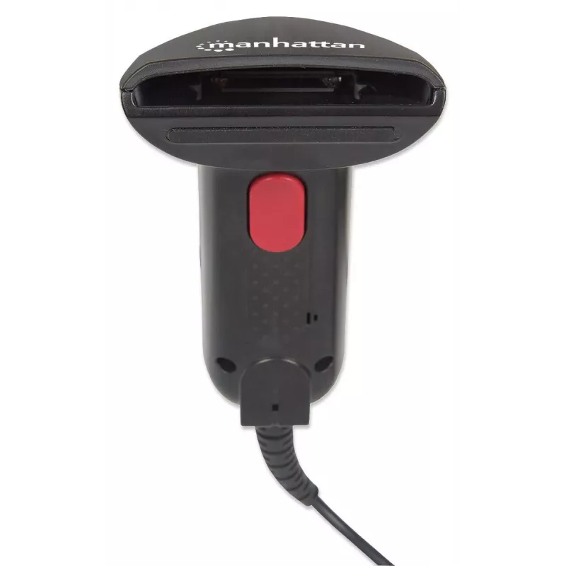 Manhattan Contact CCD Handheld Barcode Scanner, USB, 60mm Scan Width, Cable 152cm, Max Ambient Light 5,000 lux (sunlight), Black, Three Year Warranty