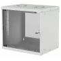 Intellinet 19 inch Network Cabinet - Wall Mount (Basic), 9U, 560mm Deep, Grey, Flatpack, Max 50kg, Usable Depth 500mm, Glass Door, 19 inch Rack, Parts for wall installation (eg screws and rawl plugs) not included