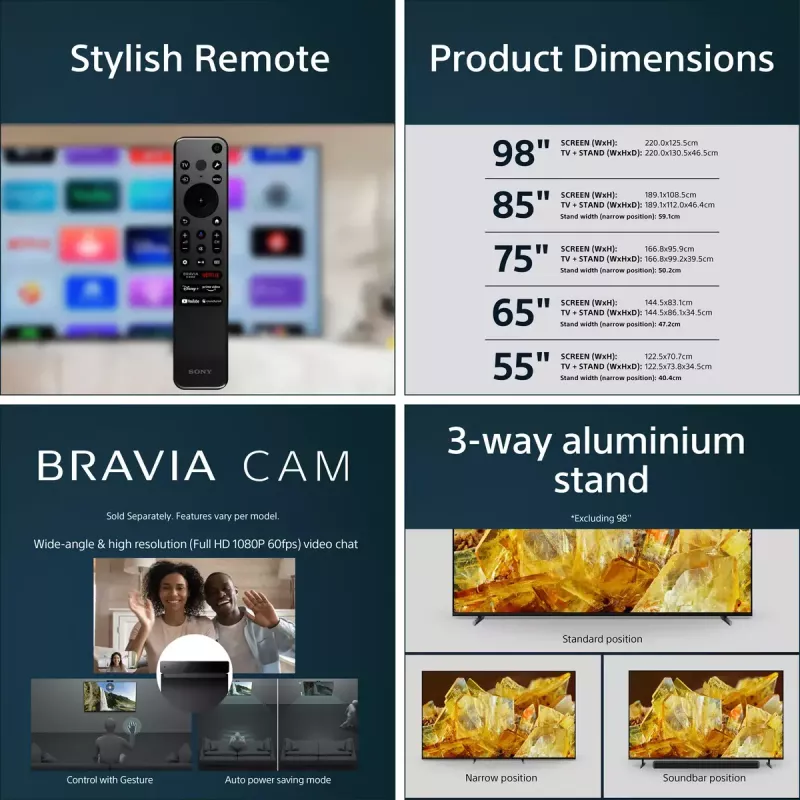 Sony XR85X90LPAEP TV 2.16 m (85 inch) 4K Ultra HD Smart TV Wi-Fi Black