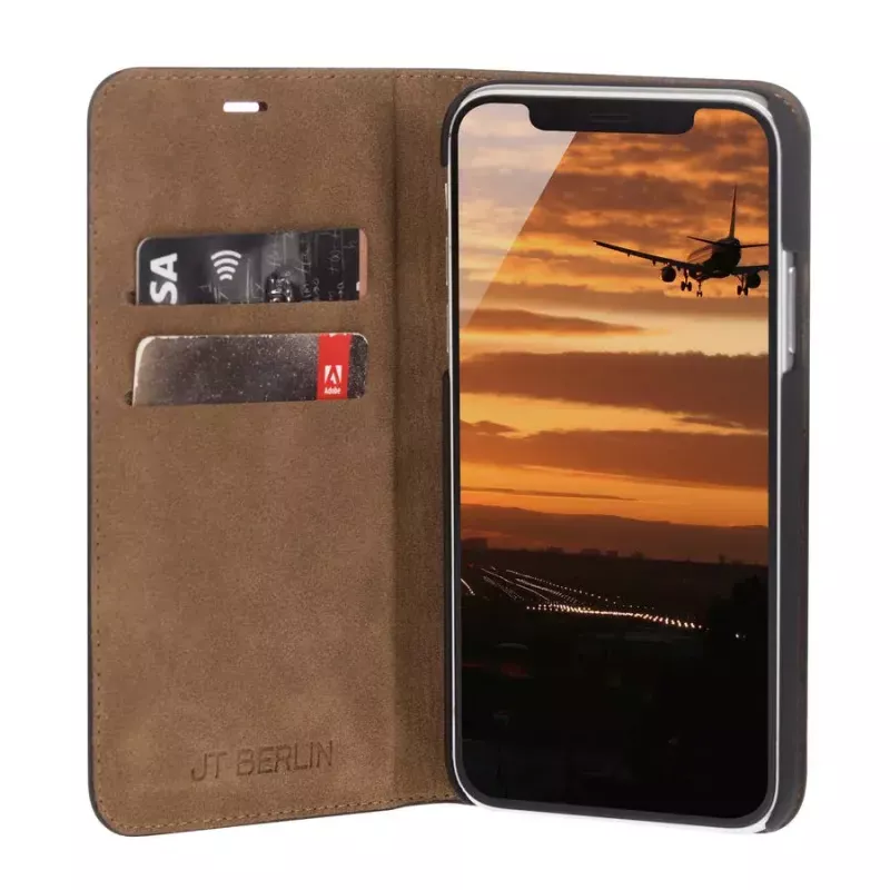 Folio Case JT BERLIN BookCase Tegel Black for iPhone 15 Pro 15.5 cm