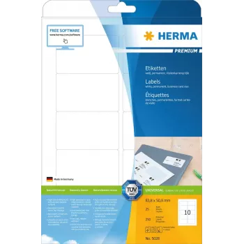 Self-adhesive printer label HERMA Labels Premium A4 83.8x50.8 mm