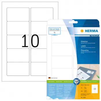 Self-adhesive printer label HERMA Labels Premium A4 83.8x50.8 mm
