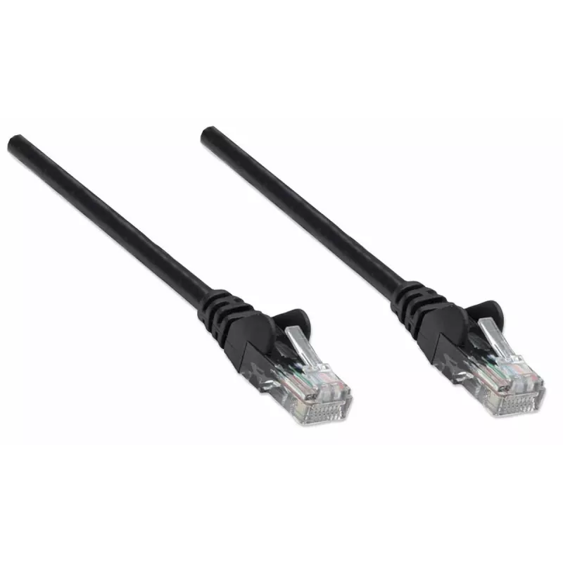 Intellinet Network Patch Cable, Cat5e, 10m, Black, CCA, U/UTP, PVC, RJ45, Gold Plated Contacts, Snagless, Booted, Lifetime Warranty