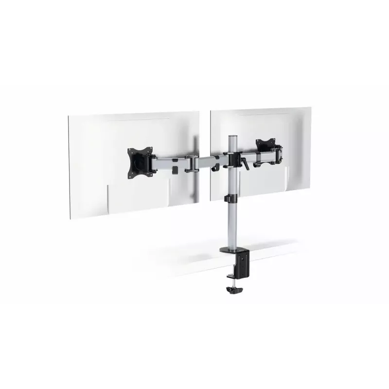 Durable SELECT Monitor Mount 509523 for 2 Monitors, Desk Mount, Silver