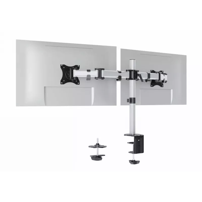 Durable SELECT Monitor Mount 509523 for 2 Monitors, Desk Mount, Silver