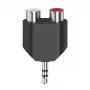 Hama 00205187 Cable Gender Changer 3.5mm to 2 x RCA Black Silver
