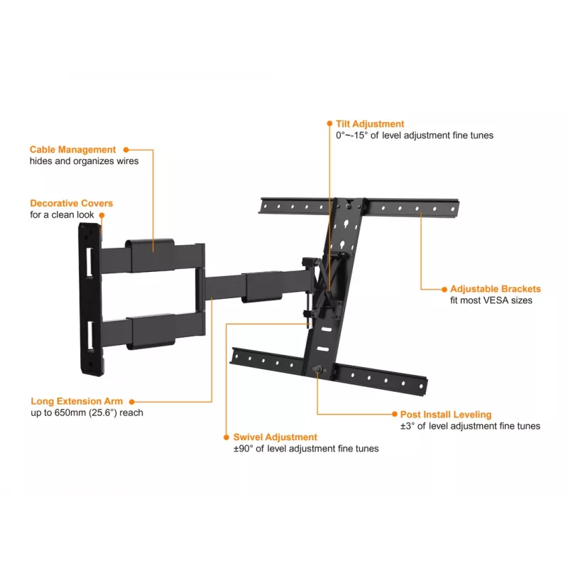 Mounting Arm Multibrackets M VESA Flexarm Thin Black