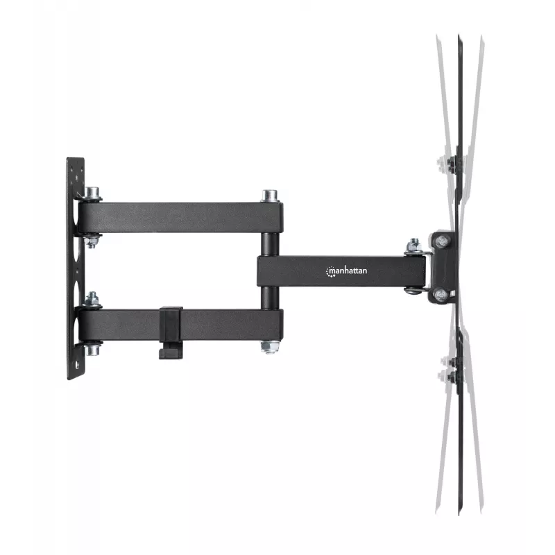Manhattan Wall Mount for TV & Monitors (Full Motion), For screens 32 inch to 55 inch, VESA compatibility: all between 100x100mm to 400x400mm - check the dimensions of the four mounting holes on back of screen to ensure it fits, Max 30kg, Black, Bracket