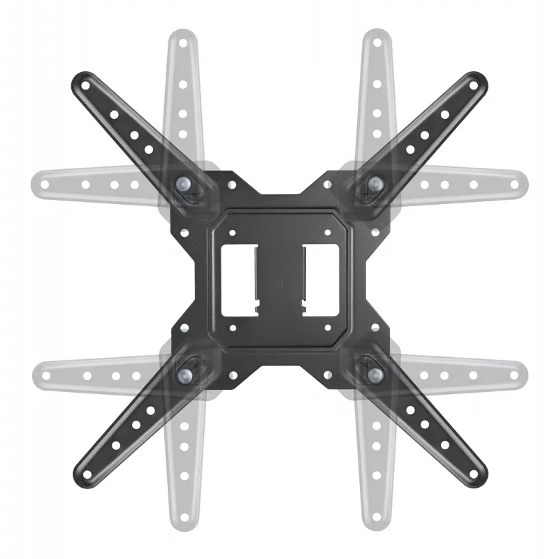 Manhattan Wall Mount for TV & Monitors (Full Motion), For screens 32 inch to 55 inch, VESA compatibility: all between 100x100mm to 400x400mm - check the dimensions of the four mounting holes on back of screen to ensure it fits, Max 30kg, Black, Bracket