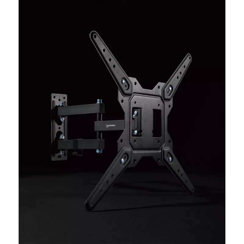 Manhattan Wall Mount for TV & Monitors (Full Motion), For screens 32 inch to 55 inch, VESA compatibility: all between 100x100mm to 400x400mm - check the dimensions of the four mounting holes on back of screen to ensure it fits, Max 30kg, Black, Bracket