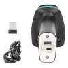 Manhattan Wireless 2D Handheld Barcode Scanner, 250mm Scan Depth, up to 80m effective range (line of sight), Max Ambient Light 100,000 lux (sunlight), Black, Charging cable (USB-A to USB-C into device) 1m included, Three Year Warranty