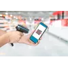 Manhattan Wireless 2D Handheld Barcode Scanner, 250mm Scan Depth, up to 80m effective range (line of sight), Max Ambient Light 100,000 lux (sunlight), Black, Charging cable (USB-A to USB-C into device) 1m included, Three Year Warranty