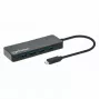 Manhattan USB-C Dock/Hub, Ports (x7): USB-A (x7), 5 Gbps (USB 3.2 Gen1 aka USB 3.0), External Power Supply Not Needed, Universal for all devices, Cable 15cm, SuperSpeed USB, Black, Three Year Warranty