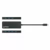Manhattan USB-C Dock/Hub, Ports (x7): USB-A (x7), 5 Gbps (USB 3.2 Gen1 aka USB 3.0), External Power Supply Not Needed, Universal for all devices, Cable 15cm, SuperSpeed USB, Black, Three Year Warranty