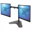 Manhattan Dual Desk Mount for TV & Monitors (Full Motion), Stand Assembly, For screens: 10-27 inch, VESA compatibility: 75x75 and 100x100mm - check the dimensions of the four mounting holes on back of screen to ensure it fits, Max 8kg (each), Black, Bracket