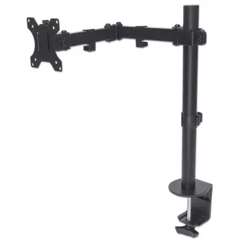 Manhattan Desk Mount for TV & Monitors (Full Motion), For screens 13 inch to 27 inch, Clamp fitting to desk, VESA compatibility: 75x75mm and 100x100mm - check the dimensions of the four mounting holes on back of screen to ensure it fits, Max 8kg, Bracket, Lifetime Warranty