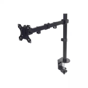 Manhattan Desk Mount for TV & Monitors (Full Motion), For screens 13 inch to 27 inch, Clamp fitting to desk, VESA compatibility: 75x75mm and 100x100mm - check the dimensions of the four mounting holes on back of screen to ensure it fits, Max 8kg, Bracket, Lifetime Warranty