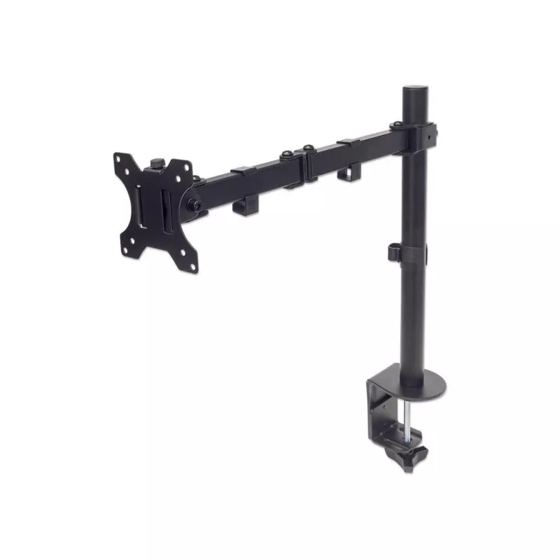 Manhattan Desk Mount for TV & Monitors (Full Motion), For screens 13 inch to 27 inch, Clamp fitting to desk, VESA compatibility: 75x75mm and 100x100mm - check the dimensions of the four mounting holes on back of screen to ensure it fits, Max 8kg, Bracket, Lifetime Warranty