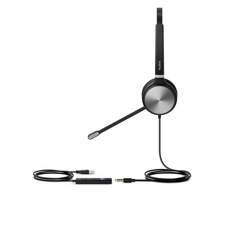 Yealink UH36 Mono Teams Headset Wired Head-band Office/Call center USB Type-A Black, Silver