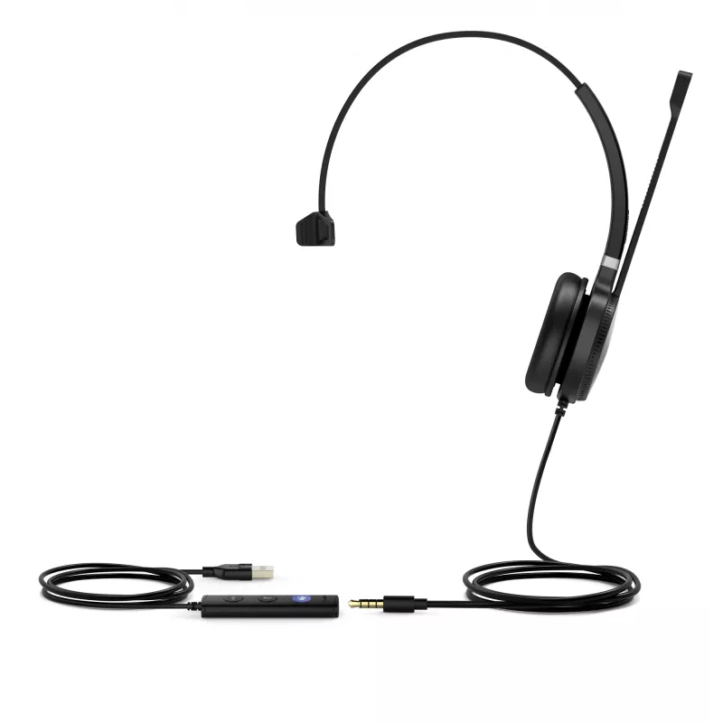 Yealink UH36 Mono Teams Headset Wired Head-band Office/Call center USB Type-A Black, Silver