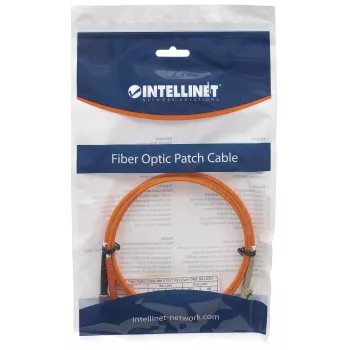Intellinet Fiber Optic Patch Cable, OM2, LC/ST, 2m, Orange, Duplex, Multimode, 50/125 µm, LSZH, Fibre, Lifetime Warranty