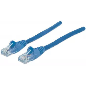 Intellinet Network Patch Cable, Cat6A, 7.5m, Blue, Copper, S/FTP, LSOH / LSZH, PVC, RJ45, Gold Plated Contacts, Snagless, Booted, Lifetime Warranty