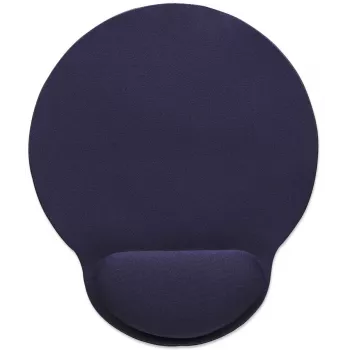 Manhattan Wrist Gel Support Pad and Mouse Mat, Blue, 241 × 203 × 40 mm, non slip base, Lifetime Warranty, Card Retail Packaging