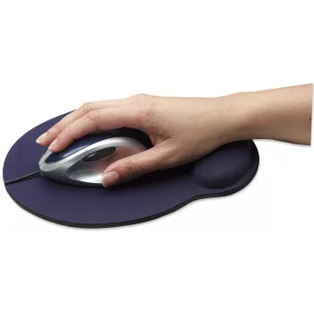 Manhattan Wrist Gel Support Pad and Mouse Mat, Blue, 241 × 203 × 40 mm, non slip base, Lifetime Warranty, Card Retail Packaging